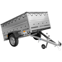 	PKW-Anhänger 200x125 UNITRAILER GARDEN 201 KIPP mit Bordwandaufsatz, grauer Flachplane und Flachplanenträger