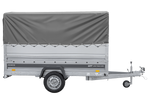 Autotransportanhänger 264x125 UNITRAILER FORCE 264 KIPP mit BIS-Seitenwänden, H-800-Rahmen und grauer Plane