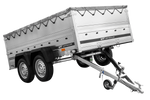 Zweiachsiger Anhänger 264x150 UNITRAILER GARDEN 265/2 KIPP mit BIS-Seitenwänden, H-0-Rahmen und grauer Plane