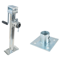 Ausziehbare Stütze mit Kürbel UNITRAILER TJ5002+TJ5002A Adapter bi 1300 kg 560-940 mm
