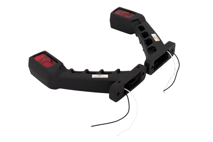Ein Set von zwei TT TECHNOLOGY TT.12191 LED-Umrissleuchten, links + rechts, auf einem Gummiarm.