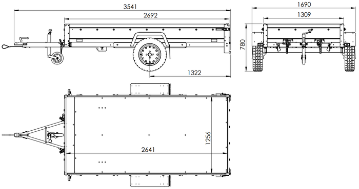Anhänger mit Flachplane GARDEN TRAILER 264 KIPP [inkl. Planenträger]
