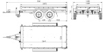 UNITRAILER GARDEN TRAILER ANHÄNGER 264/2 KIPP MIT STÜTZRAD, RAHMEN H-800 UND BLAUER ABDECKUNG
