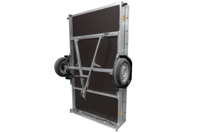 Leichter Anhänger auf Blattedern 264x150 UNITRAILER GARDEN 265/R KIPP mit Gitterwänden, H-0-Rahmen und blauer Plane