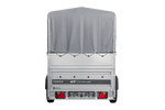 Autotransportanhänger 230x125 UNITRAILER FORCE 230 KIPP mit BIS-Seitenwänden, H-800-Rahmen und grauer Plane