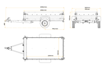 Leichter Anhänger 230x125 UNITRAILER FORCE 230 KIPP mit BIS-Seitenwänden, H-0-Rahmen und grauer Plane