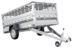 Einachsanhänger 264x125 UNITRAILER FORCE 264 KIPP mit Gitterwänden, H-0-Rahmen und grauer Plane